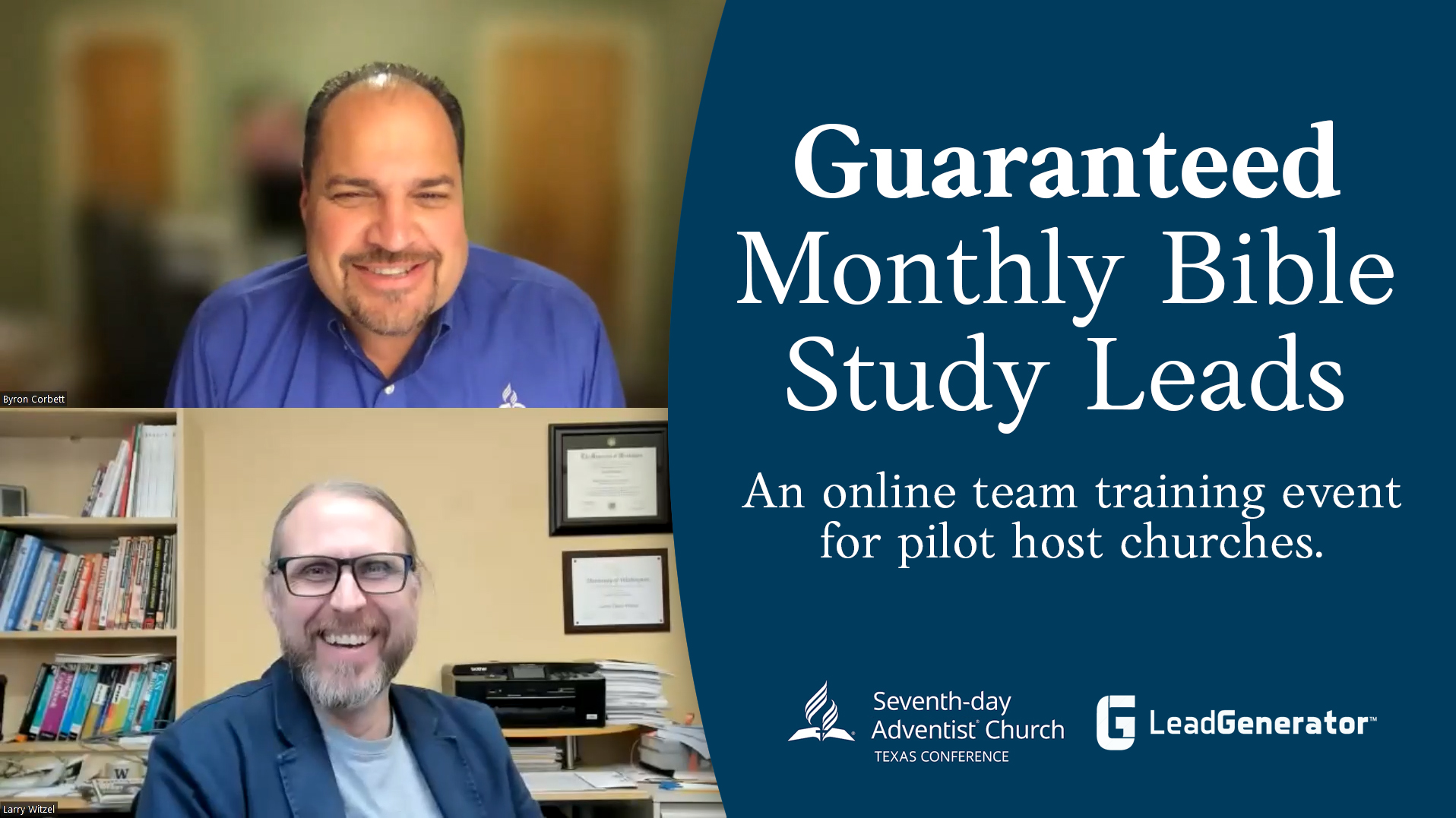 Featured image for “Guaranteed Monthly Bible Study Leads – A Texas Conference training event for pilot host churches.”